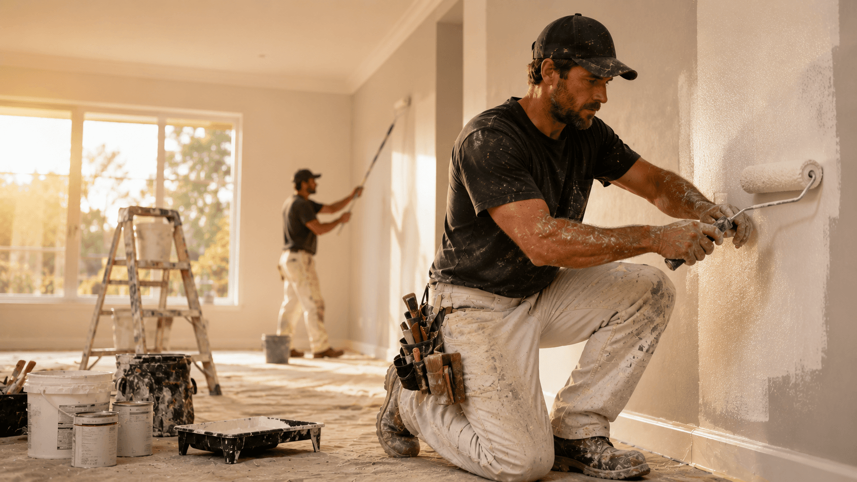 Painter cutting in a clean edge