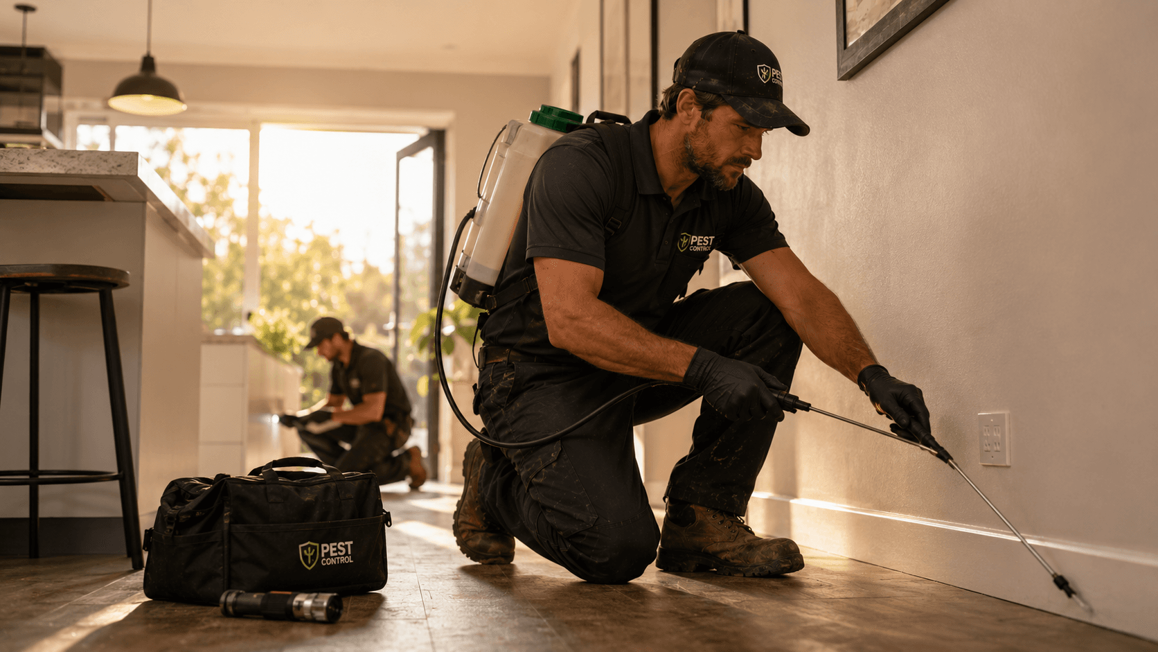 Pest control technician at work