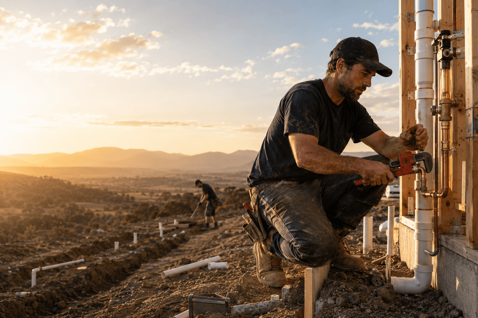 Plumber at work