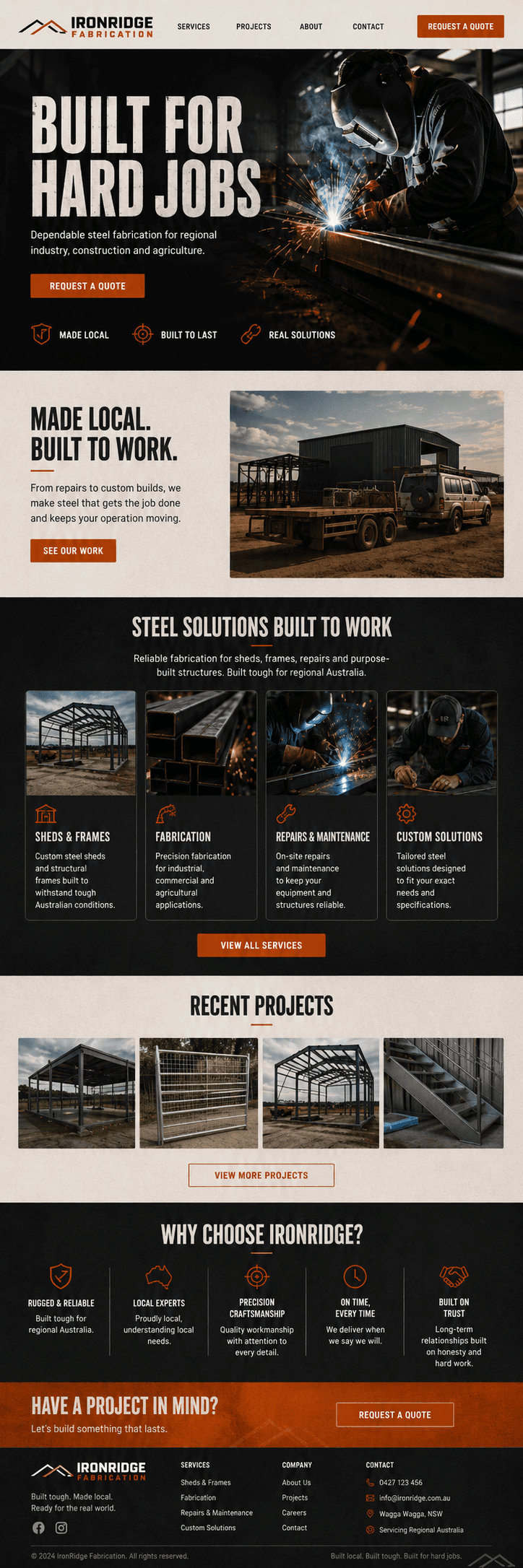 Steel Fabrication example website