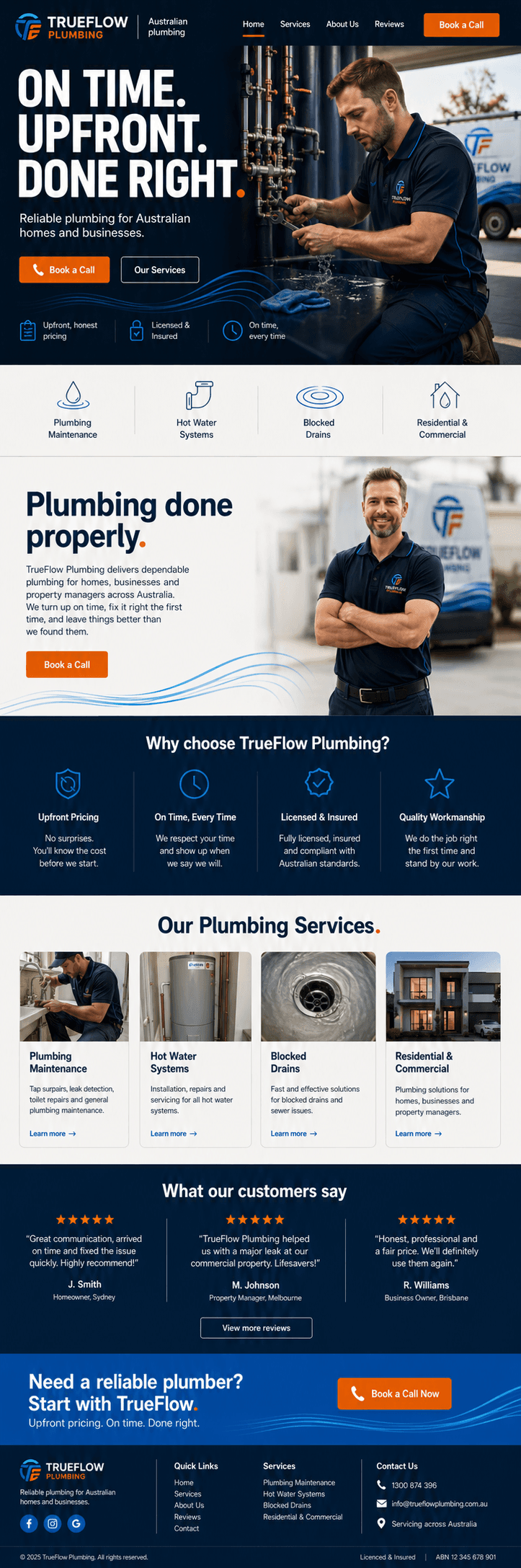 Plumbing & Gas Fitting example website